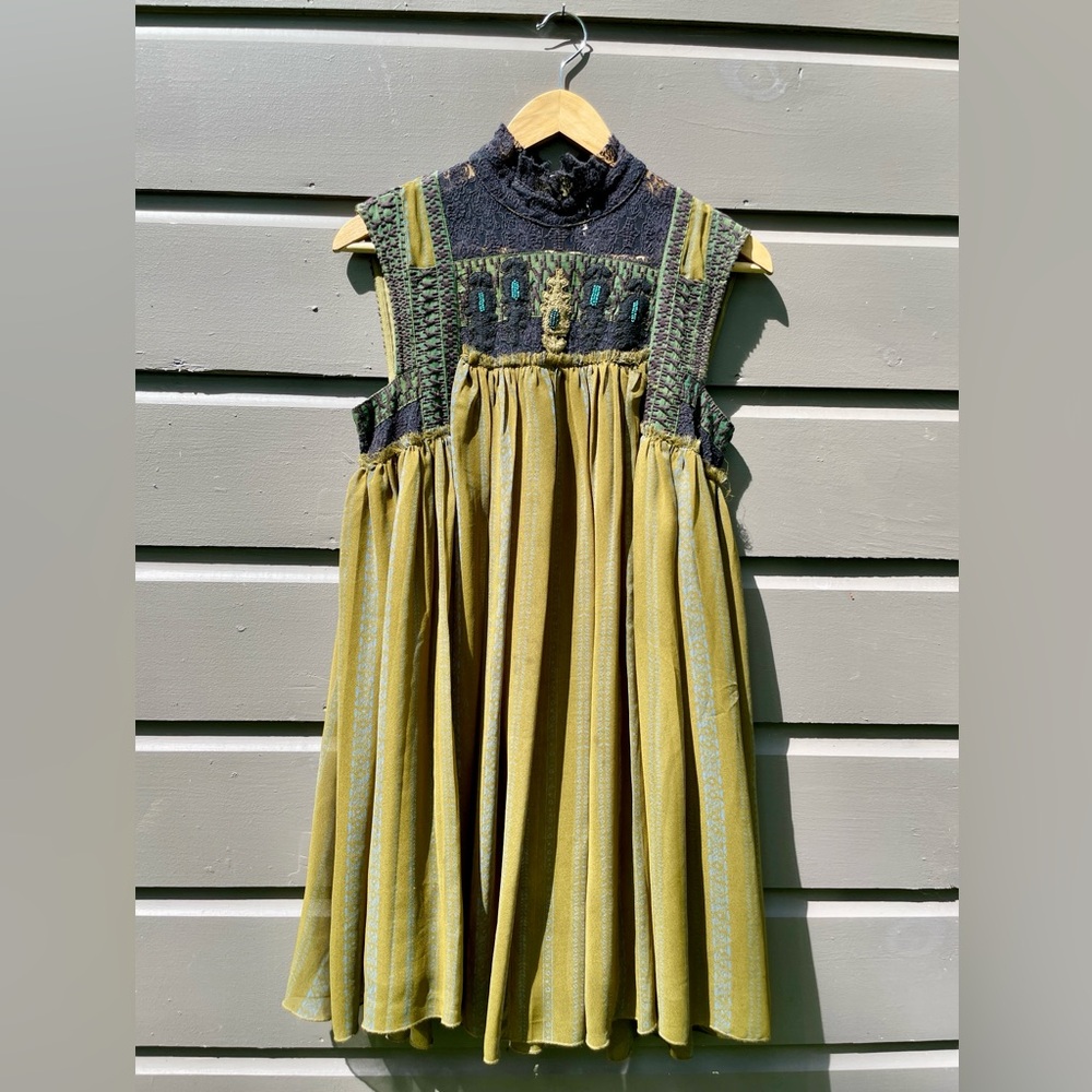 Free People Mock Neck Boho Babydoll Dress
